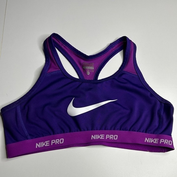 Nike Hypercool Dri-Fit Girls Youth XL Pro Core Mesh Active Sports Bra Purple - Picture 1 of 5